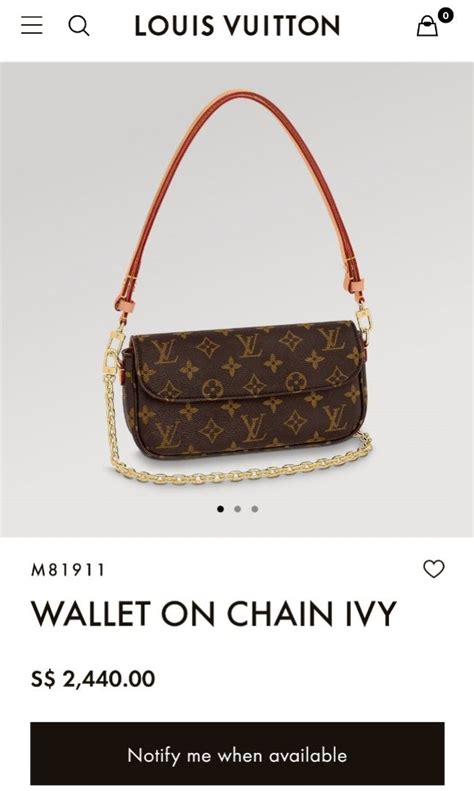 ivy woc lv|louis vuitton wallet with chain.